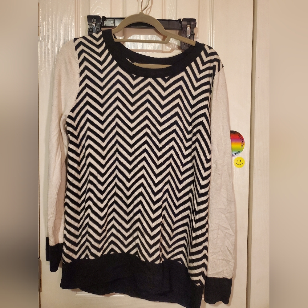 Black and Cream Chevron Sweater